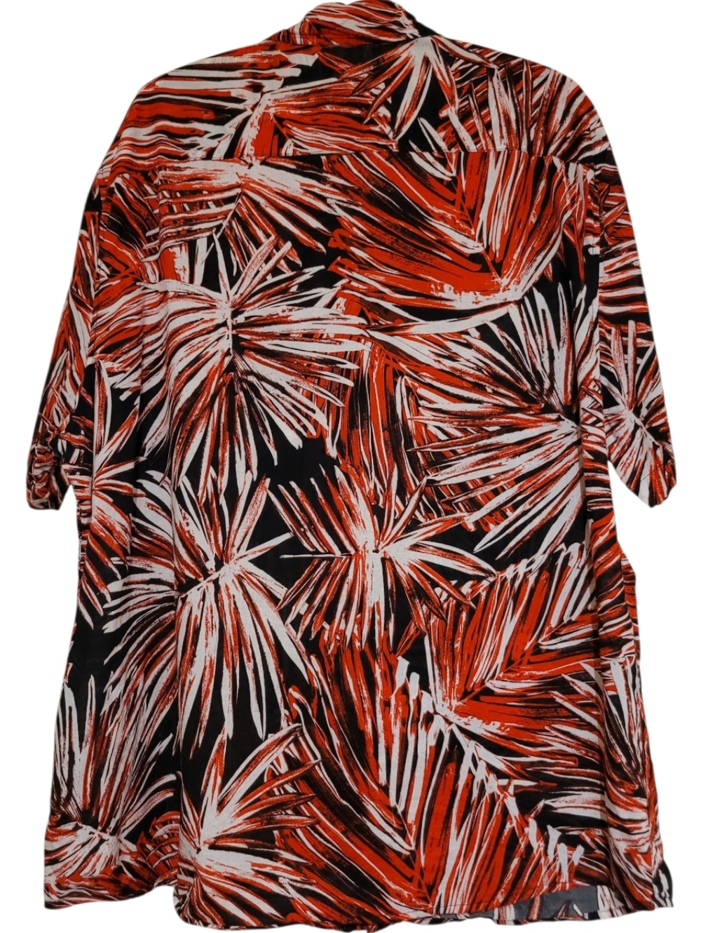 H&M Red Black White Hawaiian Shirt Mens Short Sleeve Button Front XL Regular Fit - Picture 3 of 5